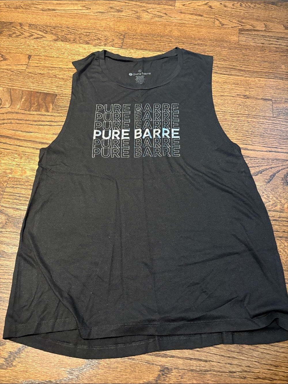 Pure Barre silver printed tank
